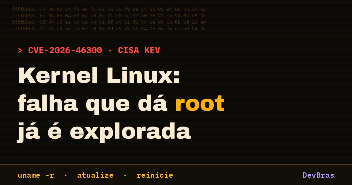 Capa do artigo: Falha no kernel Linux explorada: como checar e atualizar