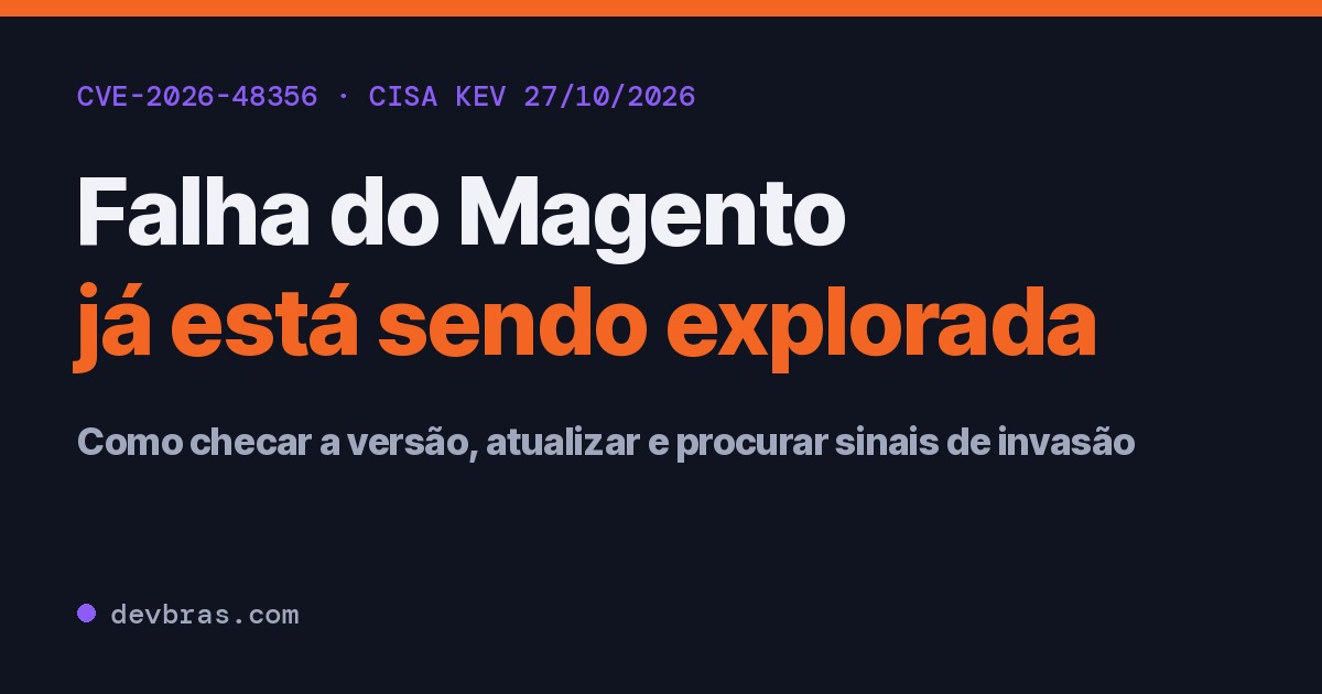 Capa do artigo: Falha do Magento explorada: como checar e atualizar