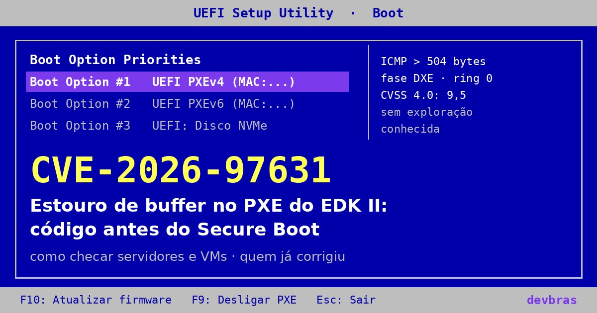 Capa do artigo: CVE-2026-97631: falha no PXE do UEFI e como se proteger